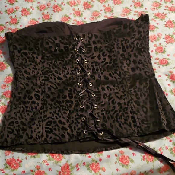 Corset black animal print - Picture 2 of 4
